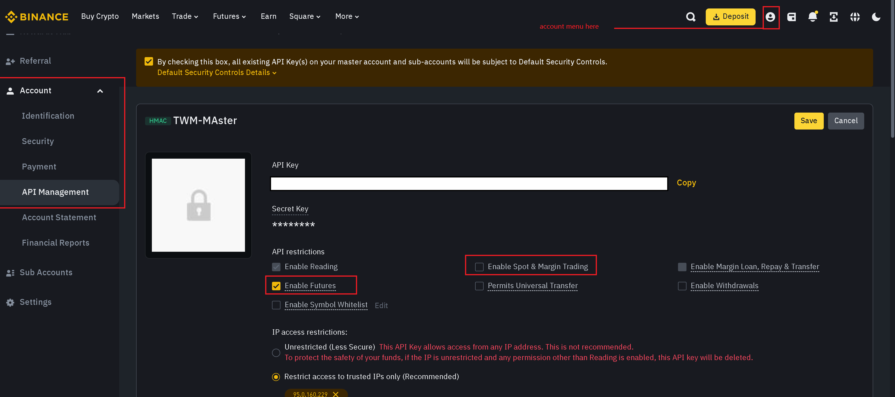 Binance Window