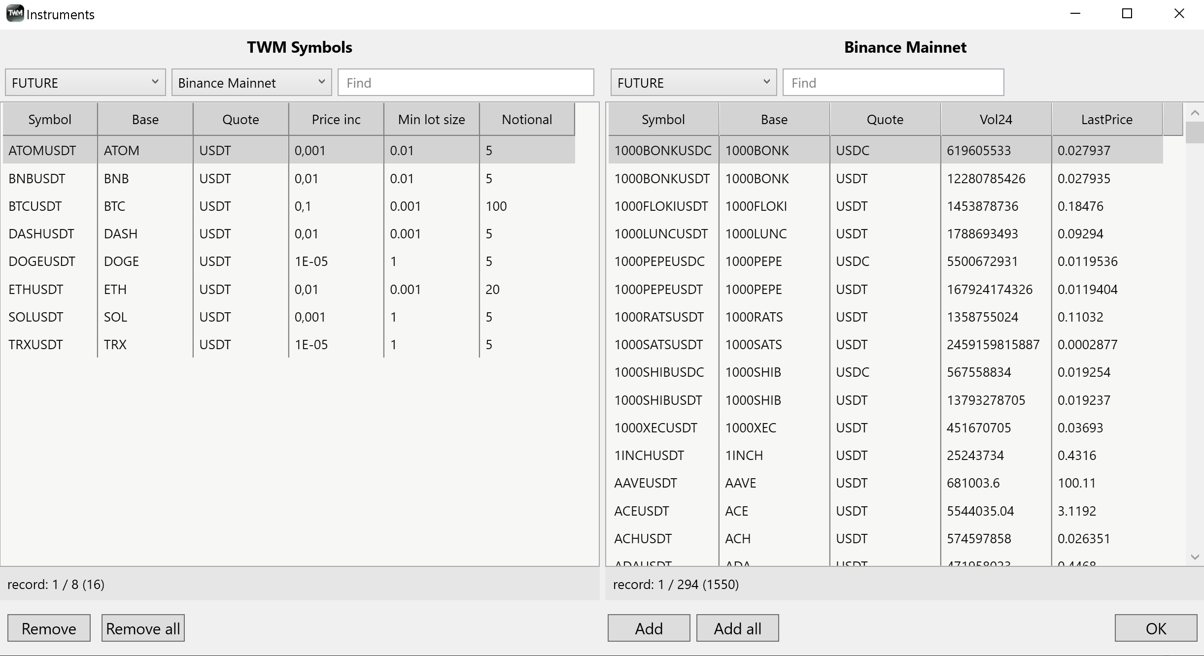 Data Series Window